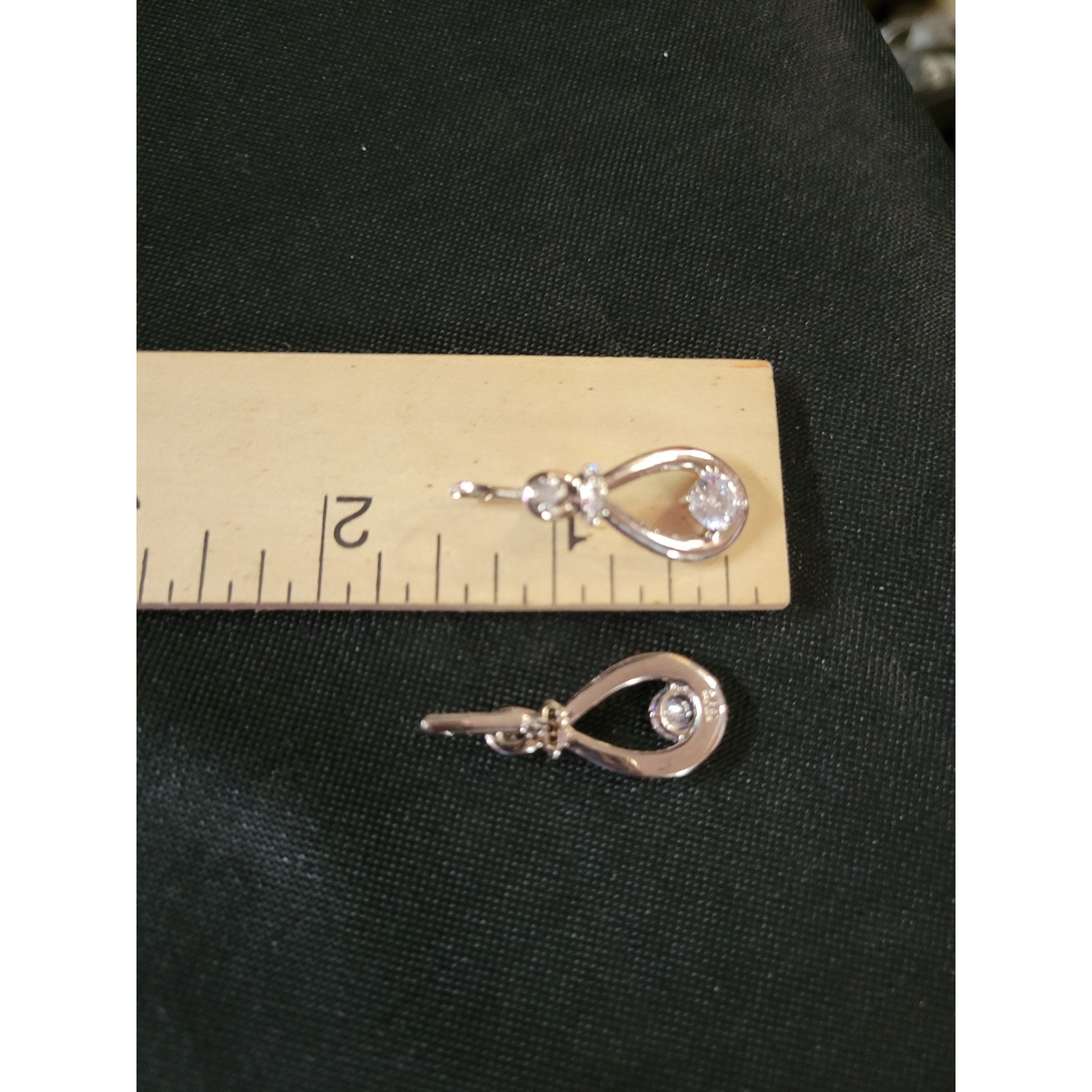 Silver & Stone Earring And Necklace Set Beautiful Never Used Stamped Marked — image 4 of 8